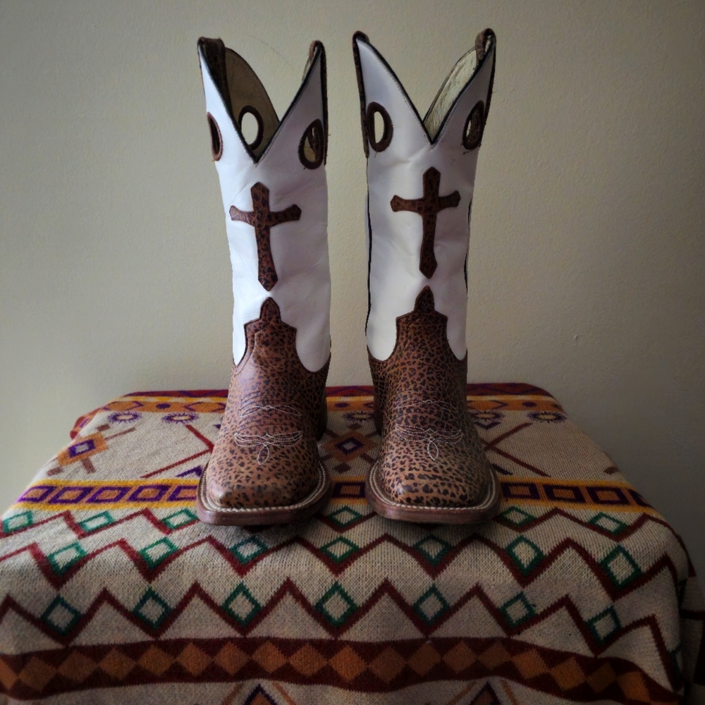 HORSEPOWER by Anderson Bean Cowboy Cross Boots Unisex Size 4 Kids